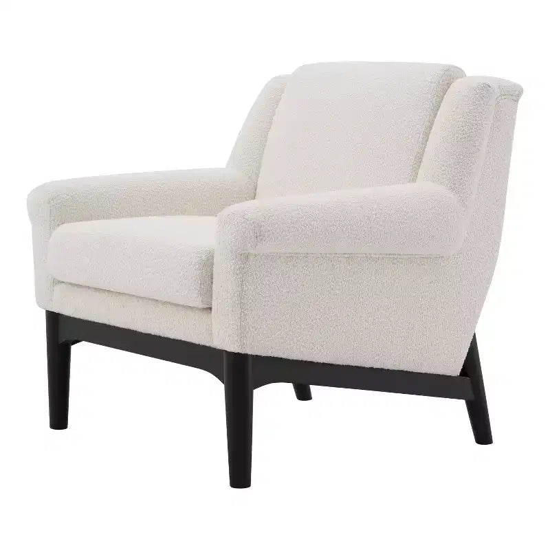 Poltrona con braccioli svasati – Poltrona da salotto imbottita beige o verde