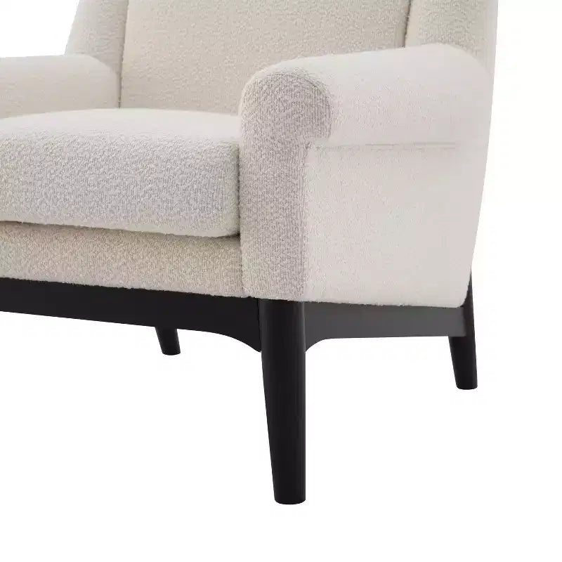 Poltrona con braccioli svasati – Poltrona da salotto imbottita beige o verde