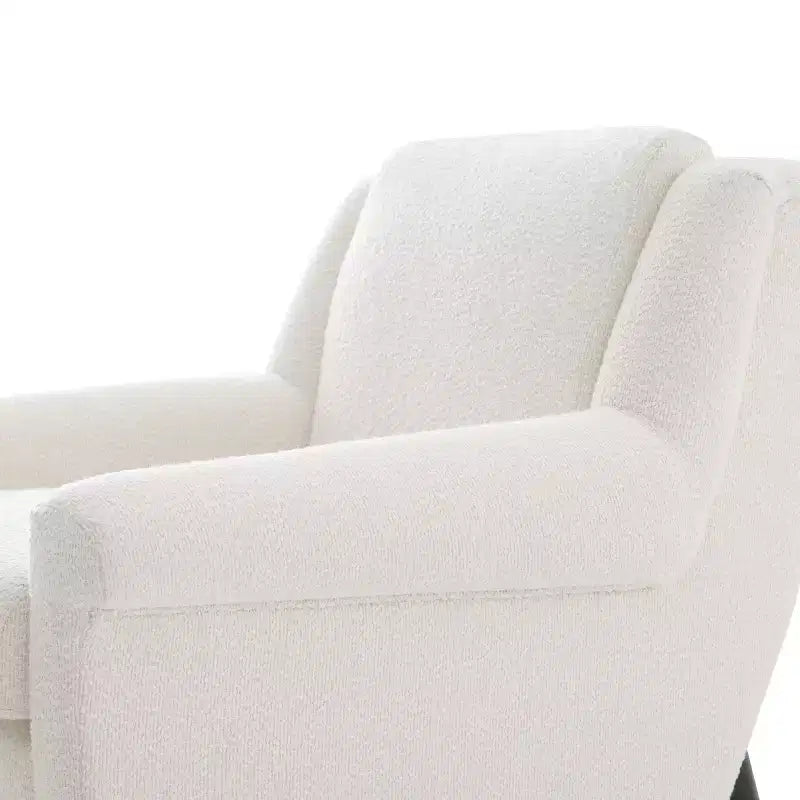 Poltrona con braccioli svasati – Poltrona da salotto imbottita beige o verde