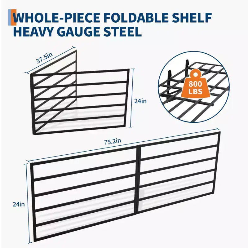 Confezione da 2 portatubi per garage 60x180cm – Scaffalatura resistente per garage