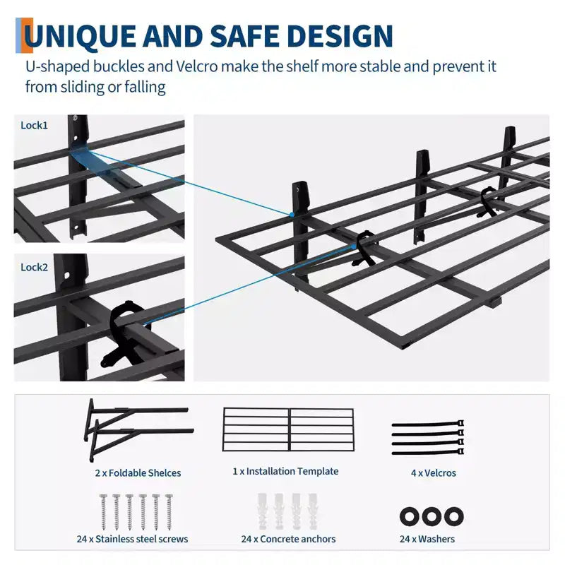 Confezione da 2 portatubi per garage 60x180cm – Scaffalatura resistente per garage