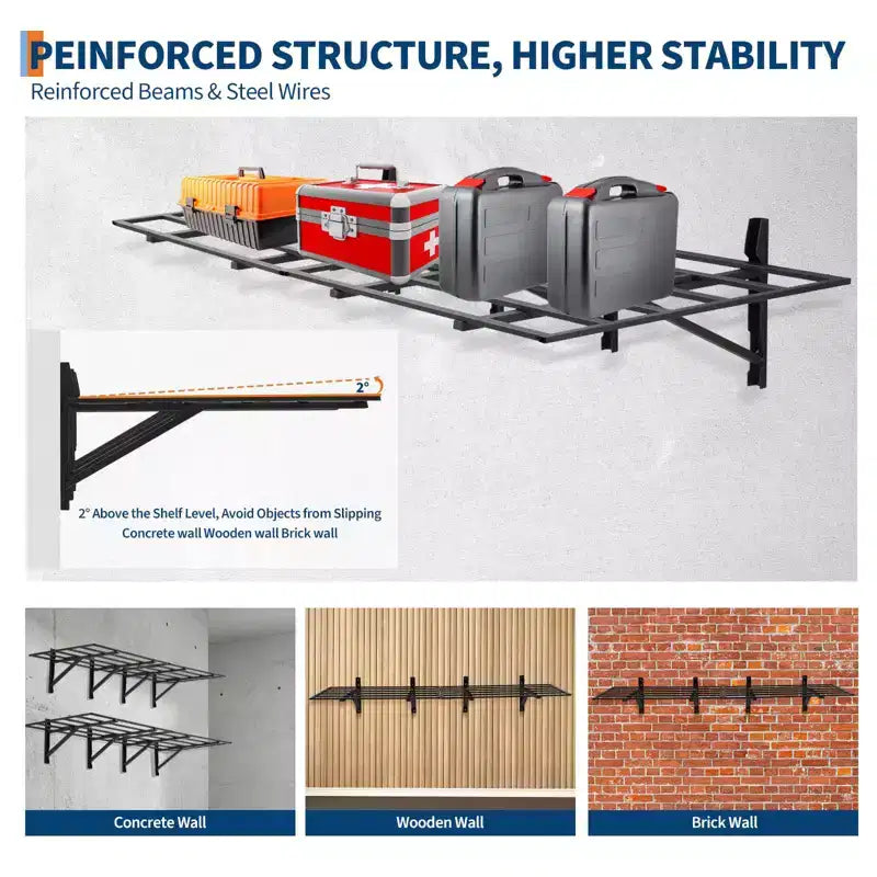 Confezione da 2 portatubi per garage 60x180cm – Scaffalatura resistente per garage