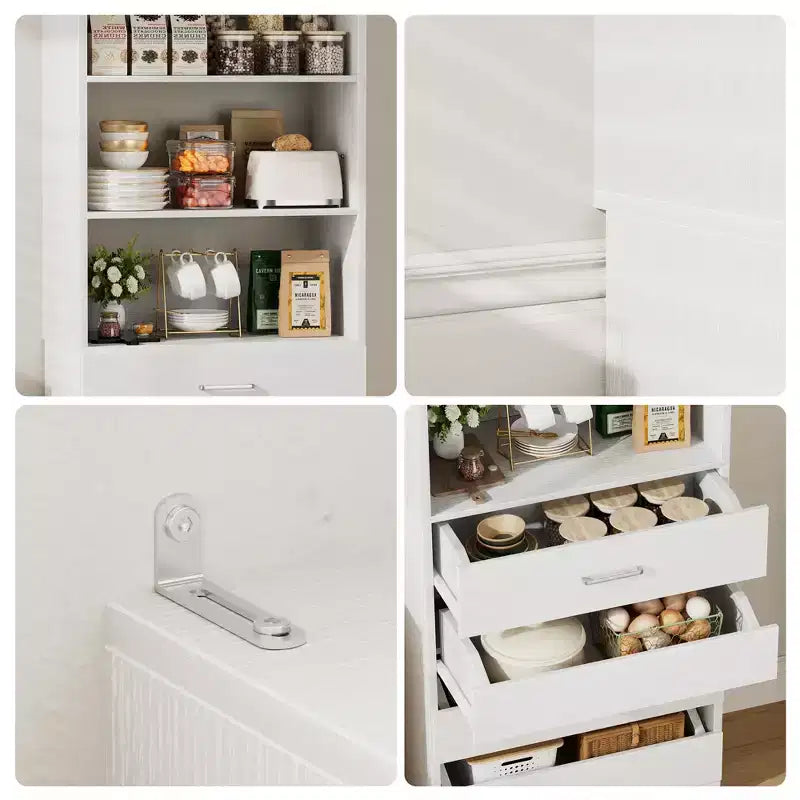 Dispensa alta 203 cm con cassetti – Mobiletto da cucina indipendente
