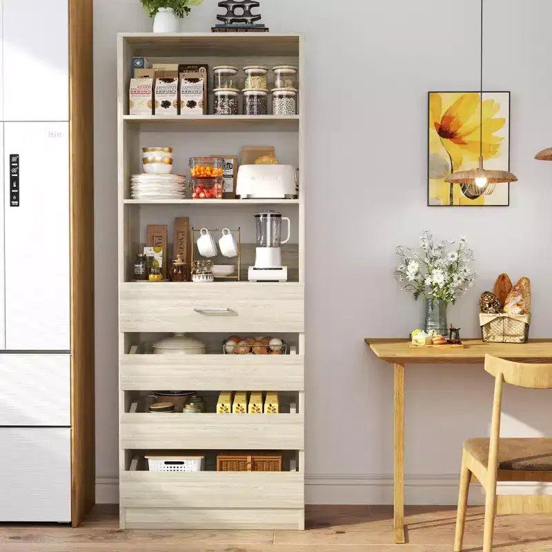 Dispensa alta 203 cm con cassetti – Mobiletto da cucina indipendente