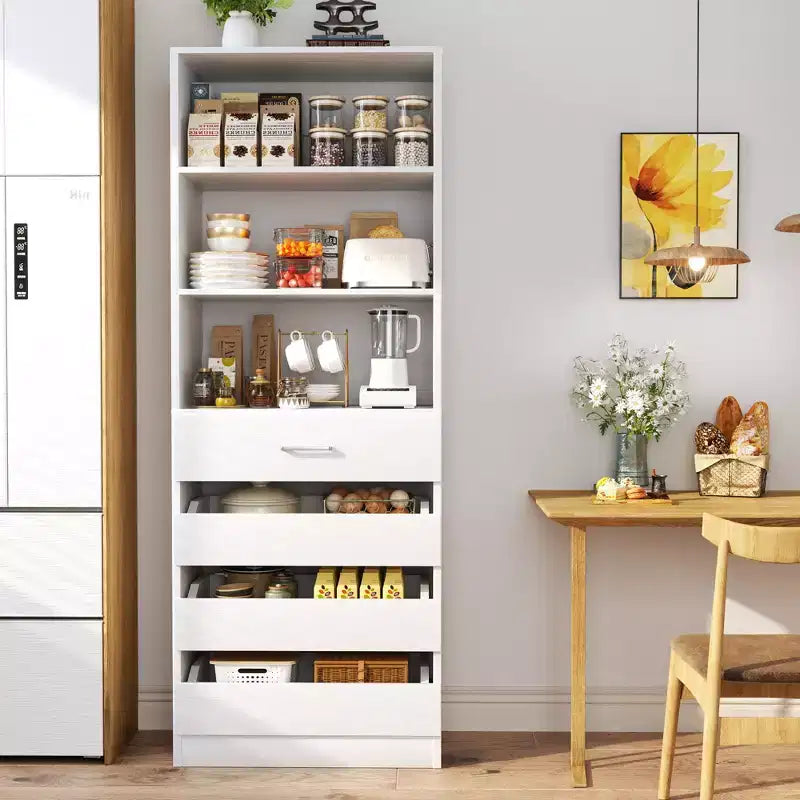 Dispensa alta 203 cm con cassetti – Mobiletto da cucina indipendente