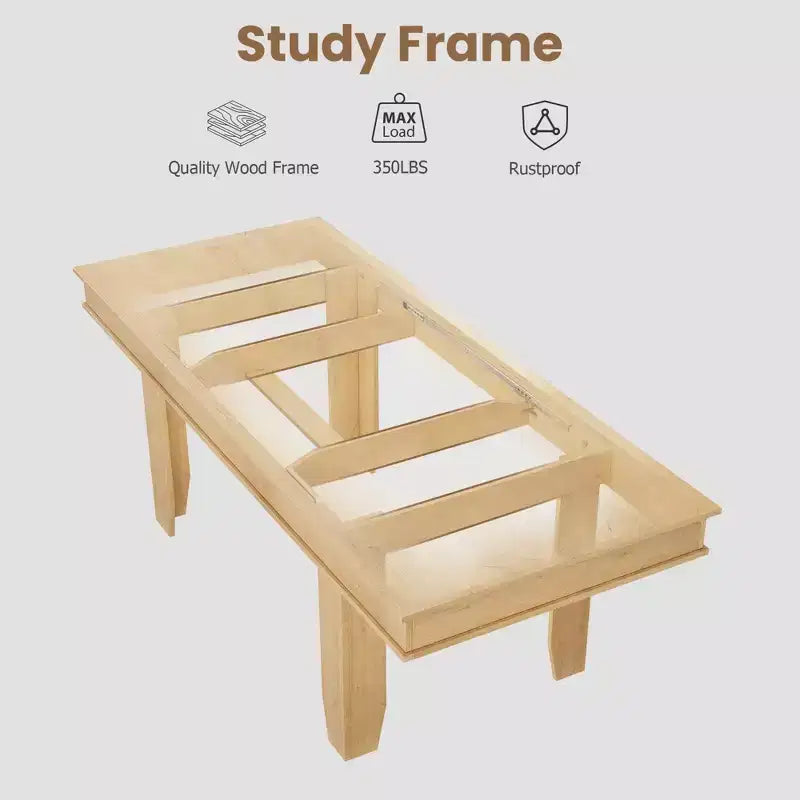 Tavolo da Pranzo Allungabile 63"-86.6" per 6-10 Persone – Struttura in Legno con Gambe in Metallo