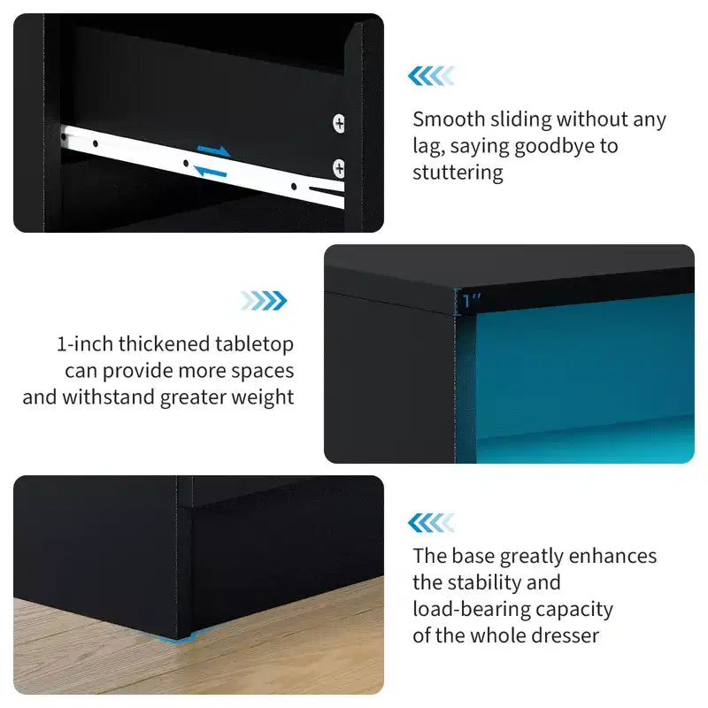 Cassettiera moderna a 6 cassetti – Comò d'accento per camera da letto in nero o bianco