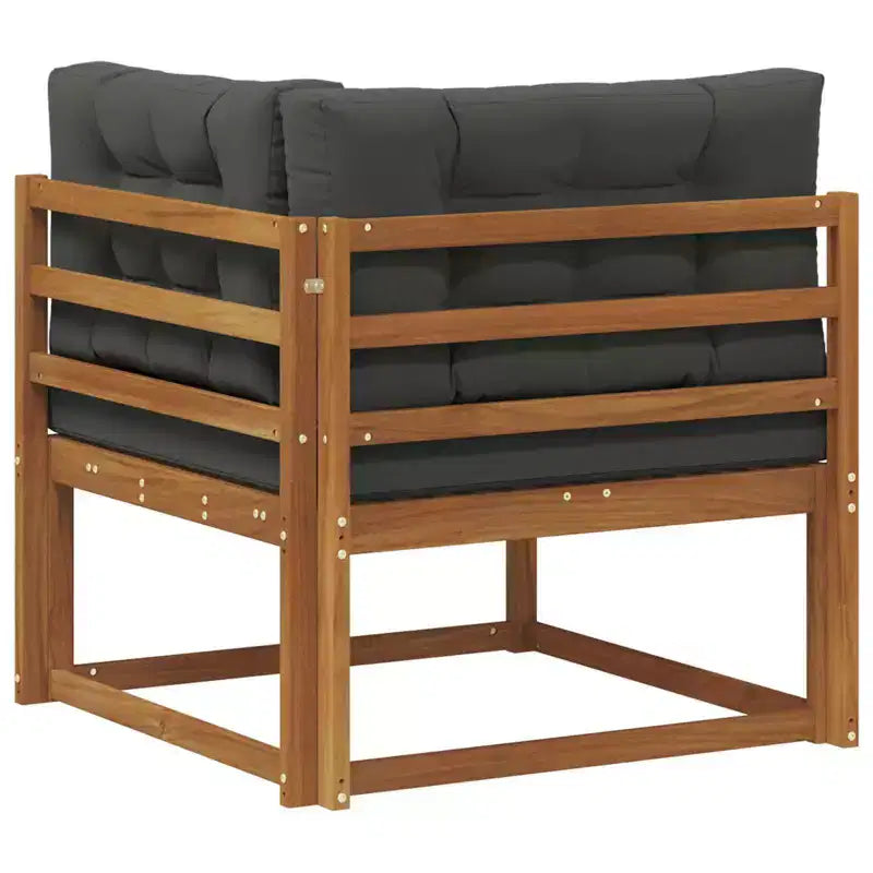 Set divano angolare da esterno – Mobili da giardino in legno massello di acacia con finitura naturale