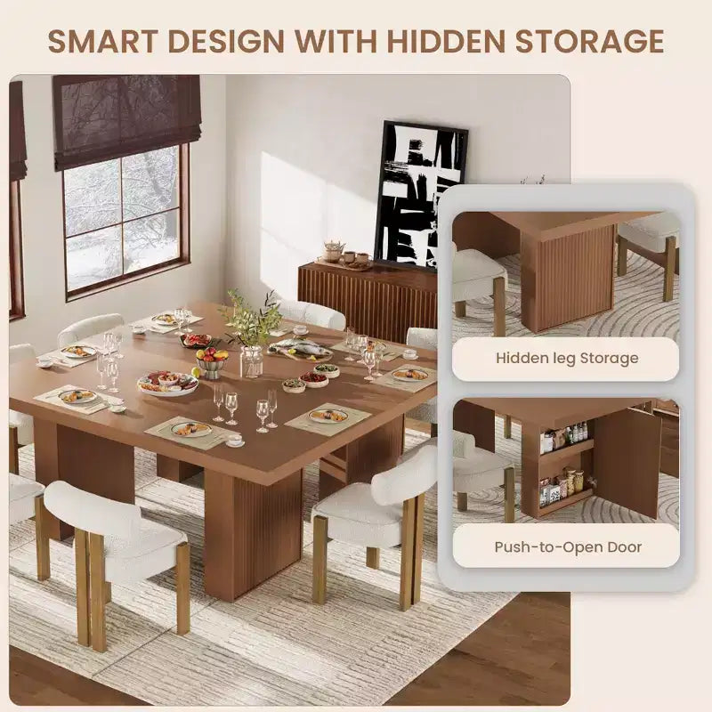 Tavolo da pranzo moderno rettangolare da 180 cm per 6-10 persone – Grigio scuro, Noce o Legno
