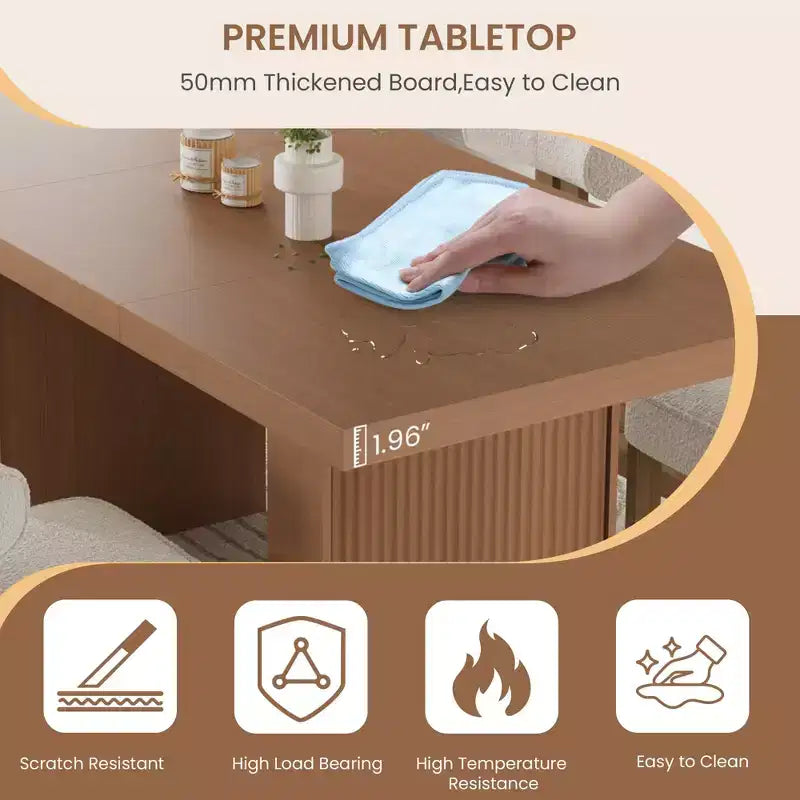 Tavolo da pranzo moderno rettangolare da 180 cm per 6-10 persone – Grigio scuro, Noce o Legno