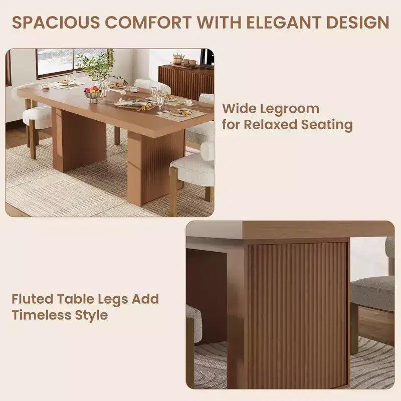 Tavolo da pranzo moderno rettangolare da 180 cm per 6-10 persone – Grigio scuro, Noce o Legno