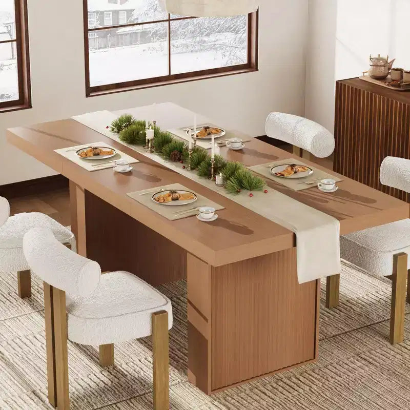 Tavolo da pranzo moderno rettangolare da 180 cm per 6-10 persone – Grigio scuro, Noce o Legno