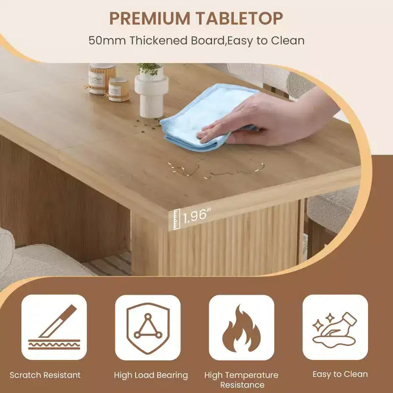 Tavolo da pranzo moderno rettangolare da 180 cm per 6-10 persone – Grigio scuro, Noce o Legno