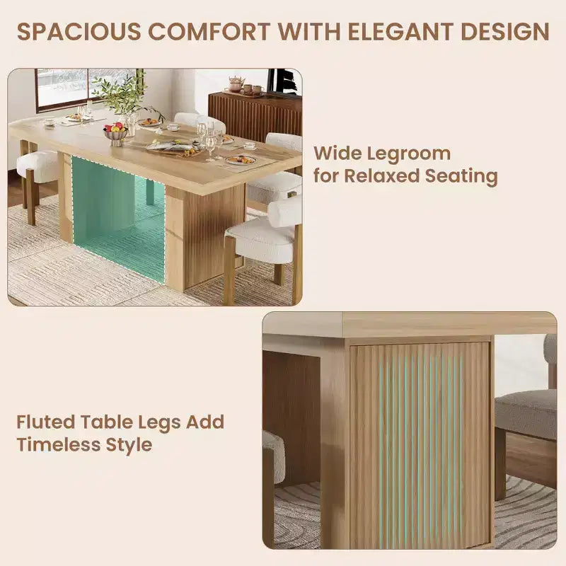 Tavolo da pranzo moderno rettangolare da 180 cm per 6-10 persone – Grigio scuro, Noce o Legno