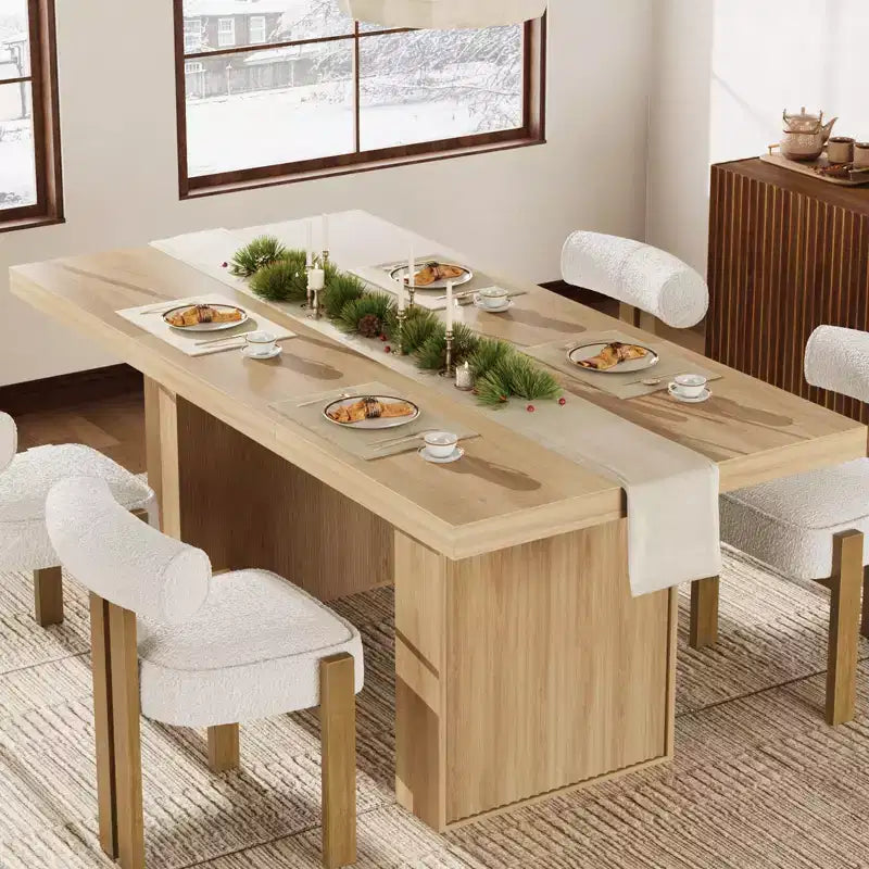 Tavolo da pranzo moderno rettangolare da 180 cm per 6-10 persone – Grigio scuro, Noce o Legno