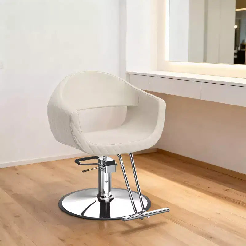 Karl Home Eye-catching Rhombus Stitch Pattern Extra Wide Seat Hair Stylist Salon Chair