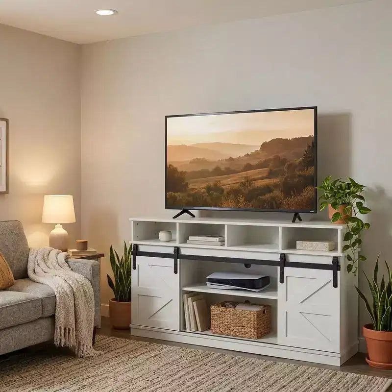 Mobile TV da 58" in Stile Rustico per Televisori fino a 65" – Centro Intrattenimento in Legno Rustico