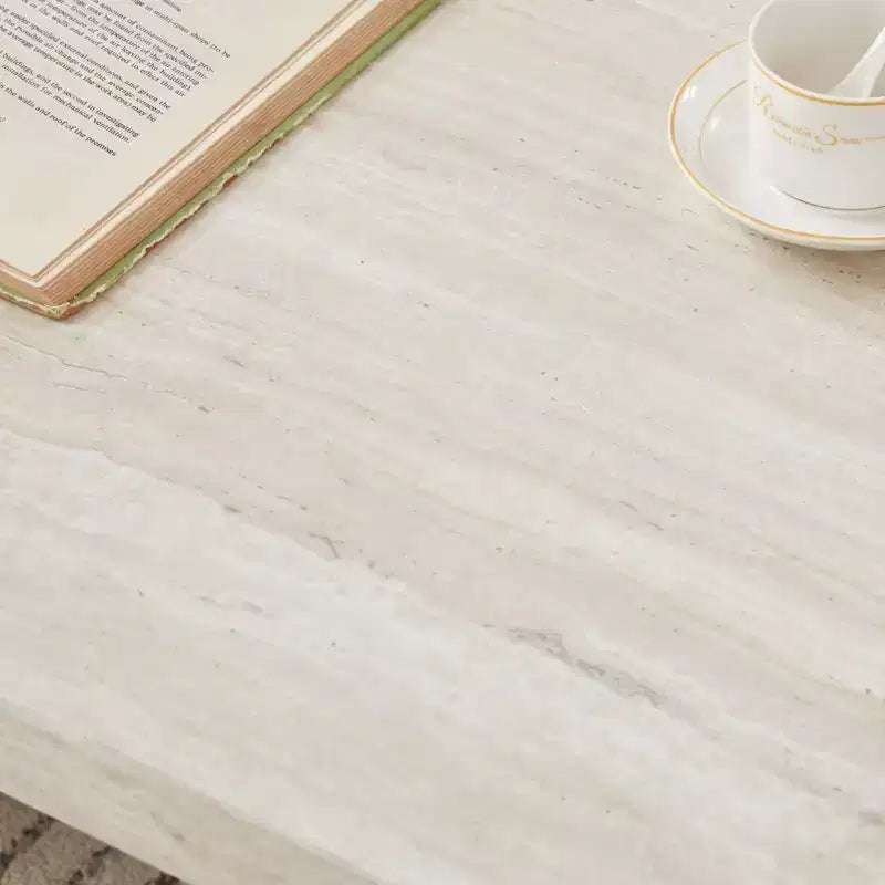 Tavolino da caffè moderno effetto marmo – Beige o Bianco sporco per soggiorno