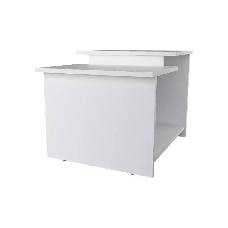 Tavolino da caffè moderno con vani a giorno – Finitura in melaminico bianco