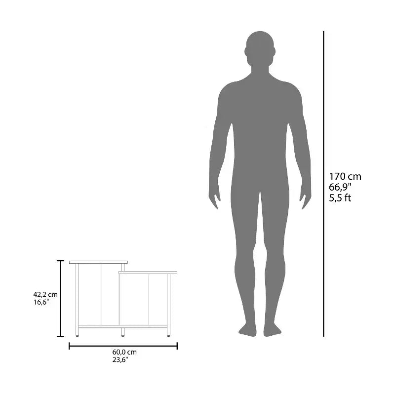 Tavolino da caffè moderno con vani a giorno – Finitura in melaminico bianco