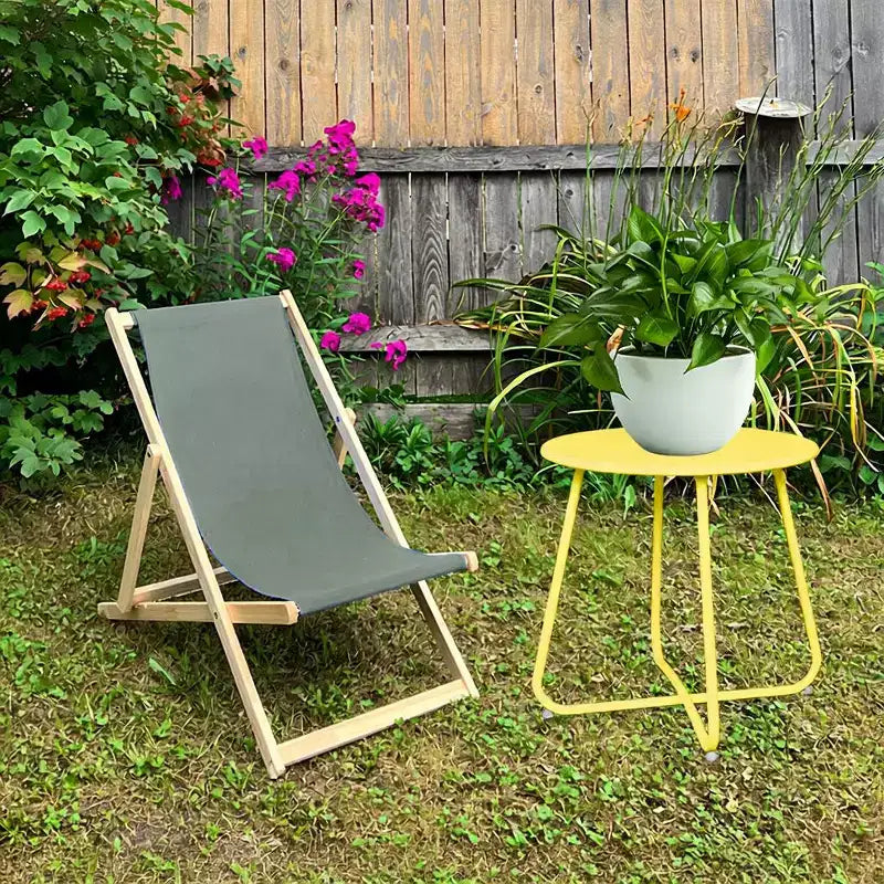 Tavolino rotondo in metallo da 18" – Tavolino da esterno resistente alle intemperie per patio e balcone