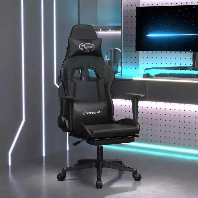 Sedia da gaming – Ecopelle nera e verde con altezza e reclinazione regolabili