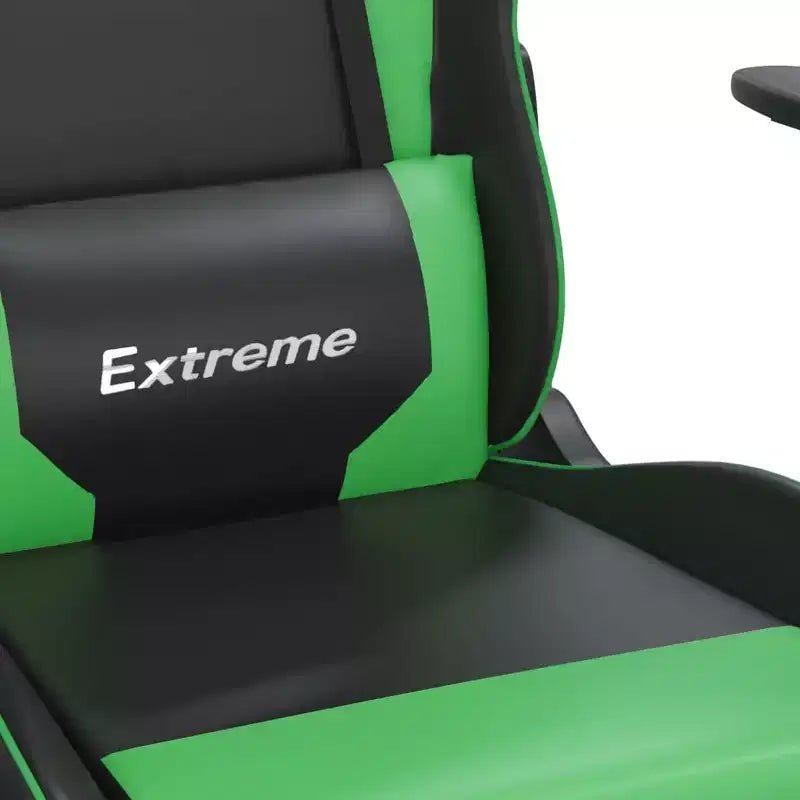 Sedia da gaming – Ecopelle nera e verde con altezza e reclinazione regolabili