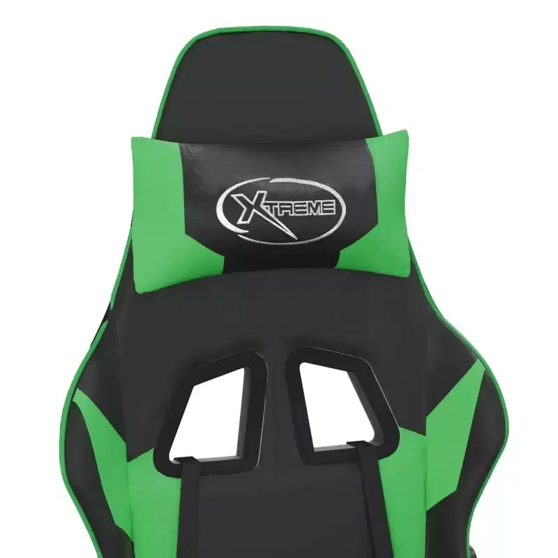 Sedia da gaming – Ecopelle nera e verde con altezza e reclinazione regolabili