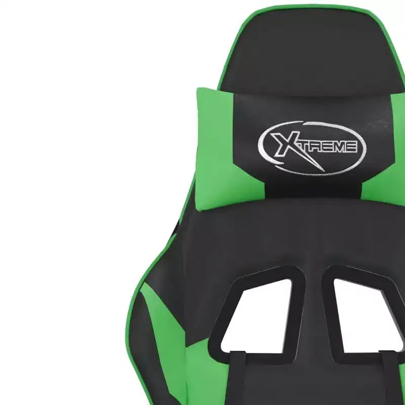 Sedia da gaming – Ecopelle nera e verde con altezza e reclinazione regolabili