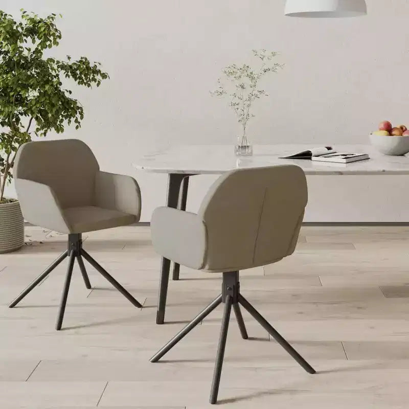 Set di 2 sedie da pranzo girevoli grigio chiaro – Struttura in compensato imbottita in schiuma