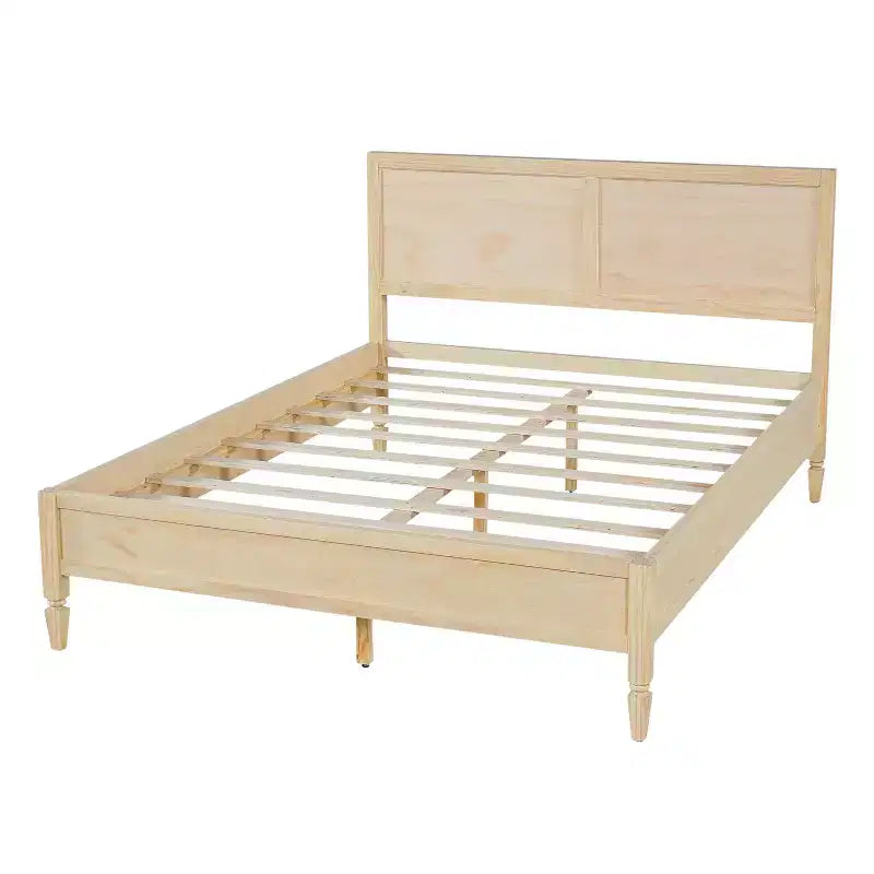 Struttura letto moderna in legno con testiera a pannelli – Queen e King
