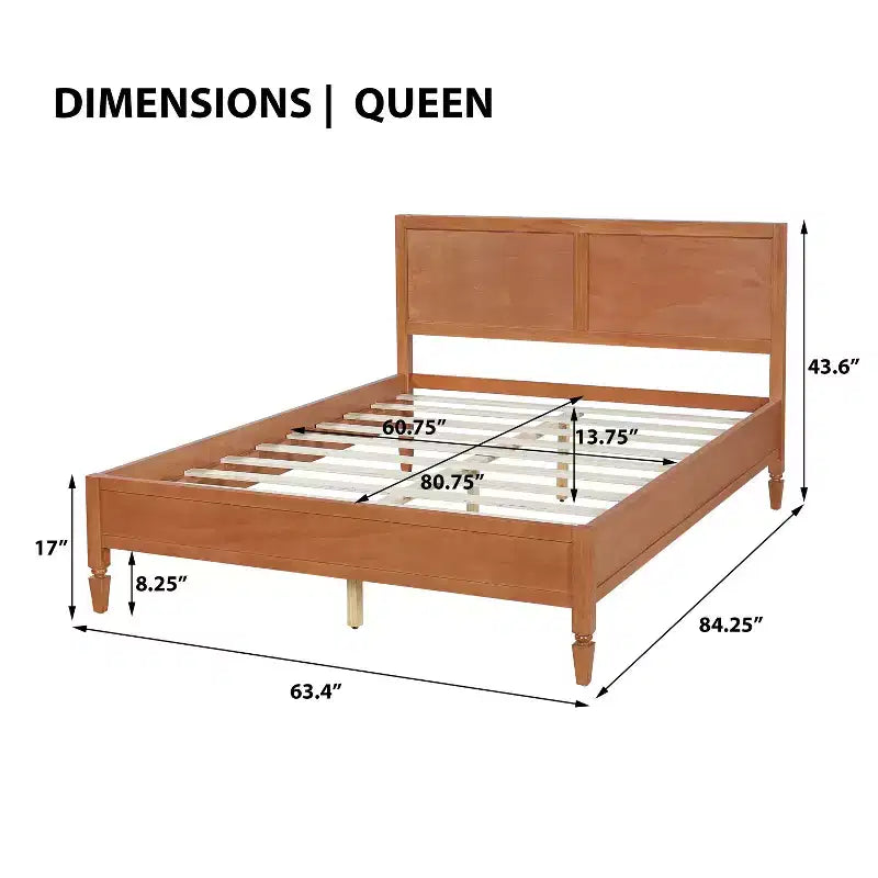 Struttura letto moderna in legno con testiera a pannelli – Queen e King