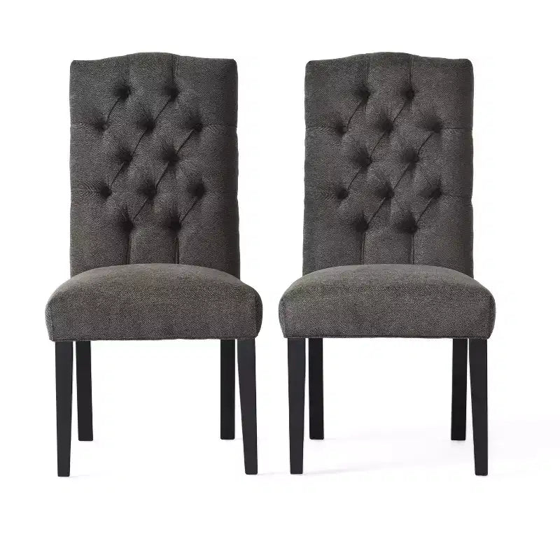 Set di 2 sedie da pranzo con schienale a corona – Sedie da pranzo con struttura in legno imbottita e rivestita