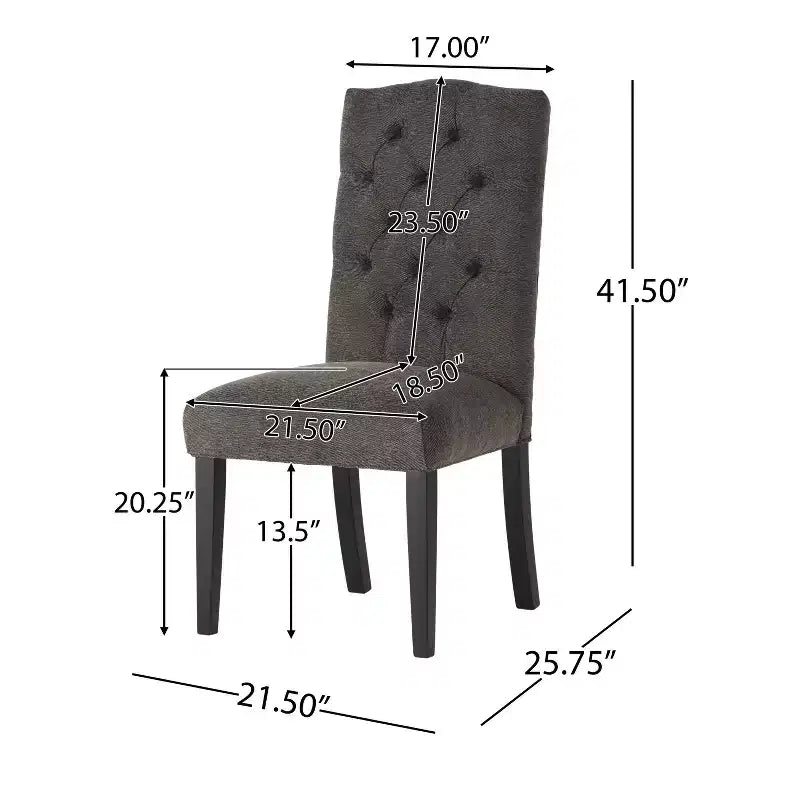 Set di 2 sedie da pranzo con schienale a corona – Sedie da pranzo con struttura in legno imbottita e rivestita