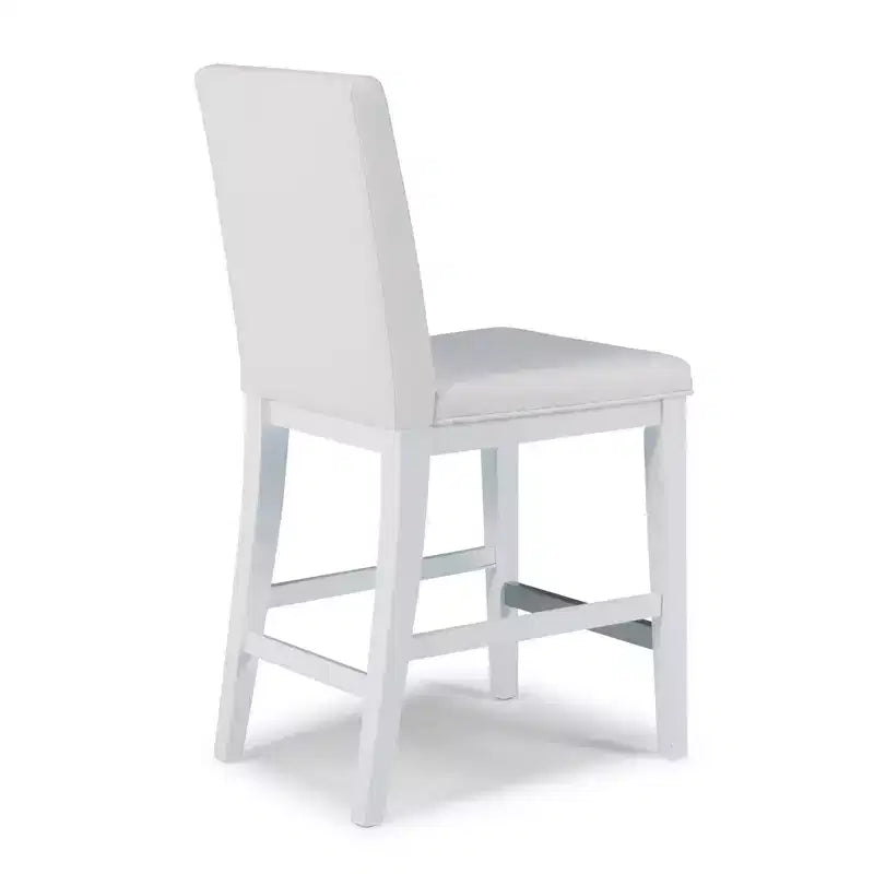 Sgabello da bar altezza bancone Linear – Sgabello da cucina con struttura in metallo bianco