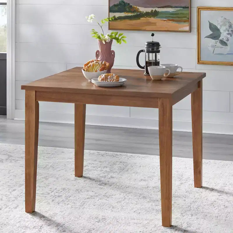 Tavolo da pranzo quadrato da 36" – Stile transizionale beige per piccoli spazi