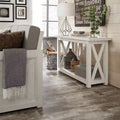Console da ingresso con cassetto e ripiano in legno bianco sporco