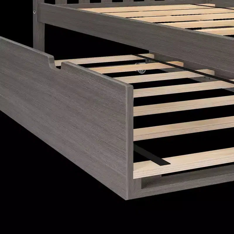Struttura letto a rotelle singola con letto estraibile – Letto salvaspazio per bambini