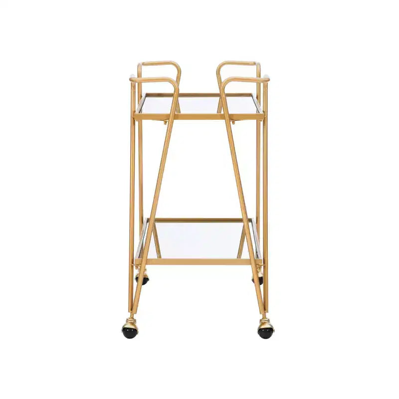 Carrello Bar Moderno di Metà Secolo – Carrello Portabevande con Ruote, Portabottiglie e Ripiani