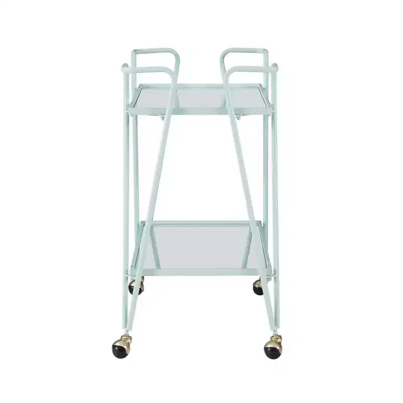 Carrello Bar Moderno di Metà Secolo – Carrello Portabevande con Ruote, Portabottiglie e Ripiani