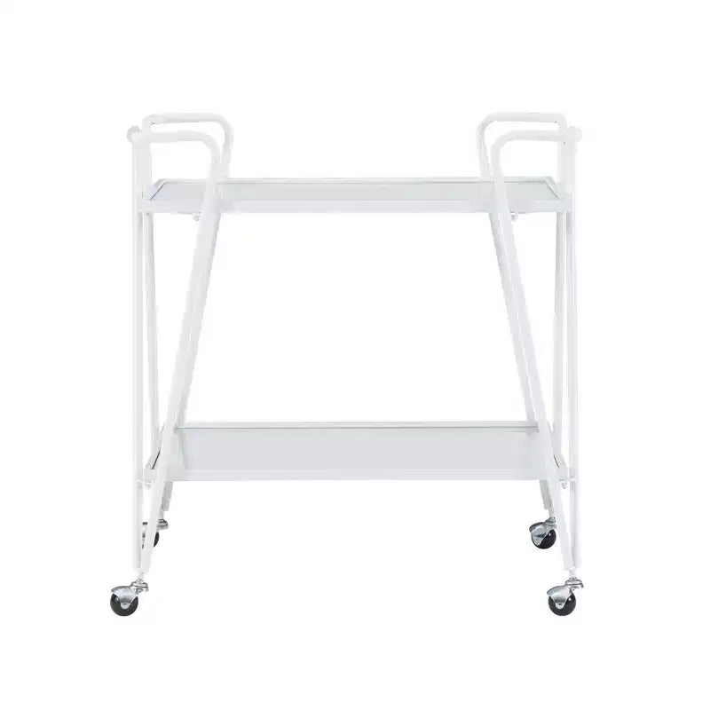 Carrello Bar Moderno di Metà Secolo – Carrello Portabevande con Ruote, Portabottiglie e Ripiani