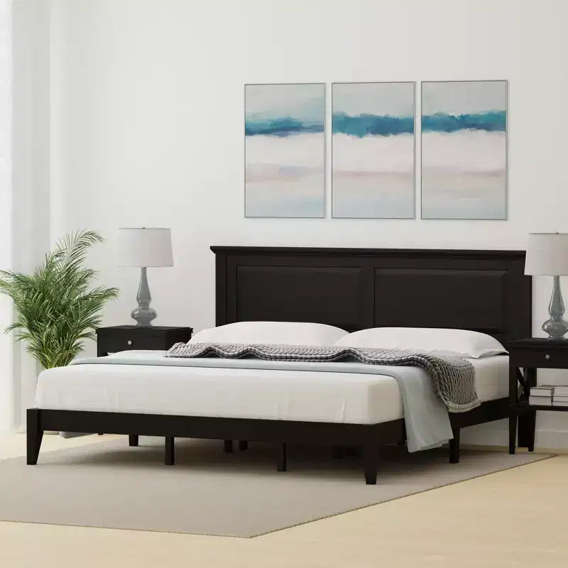 Letto a piattaforma in legno massello stile cottage – Singolo, Matrimoniale, Queen, King