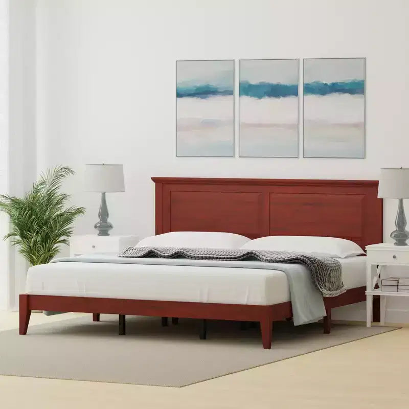 Letto a piattaforma in legno massello stile cottage – Singolo, Matrimoniale, Queen, King