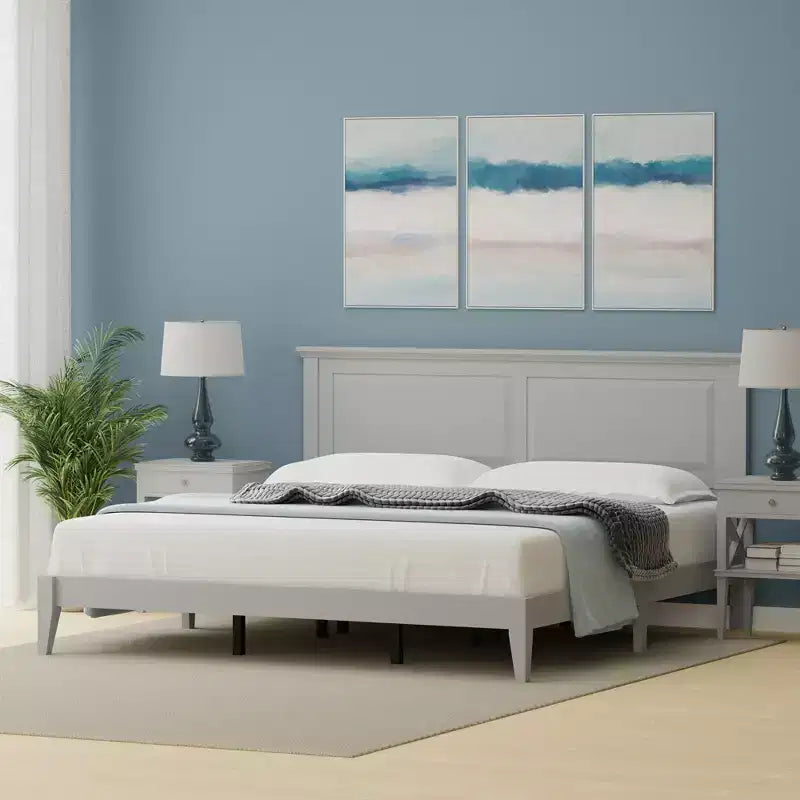 Letto a piattaforma in legno massello stile cottage – Singolo, Matrimoniale, Queen, King