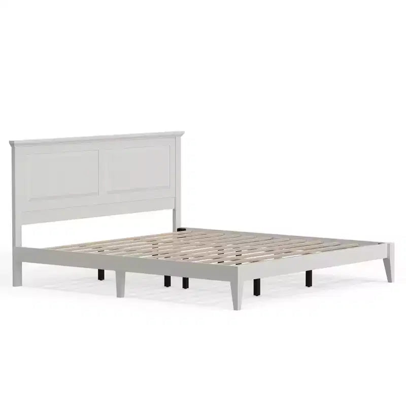 Letto a piattaforma in legno massello stile cottage – Singolo, Matrimoniale, Queen, King