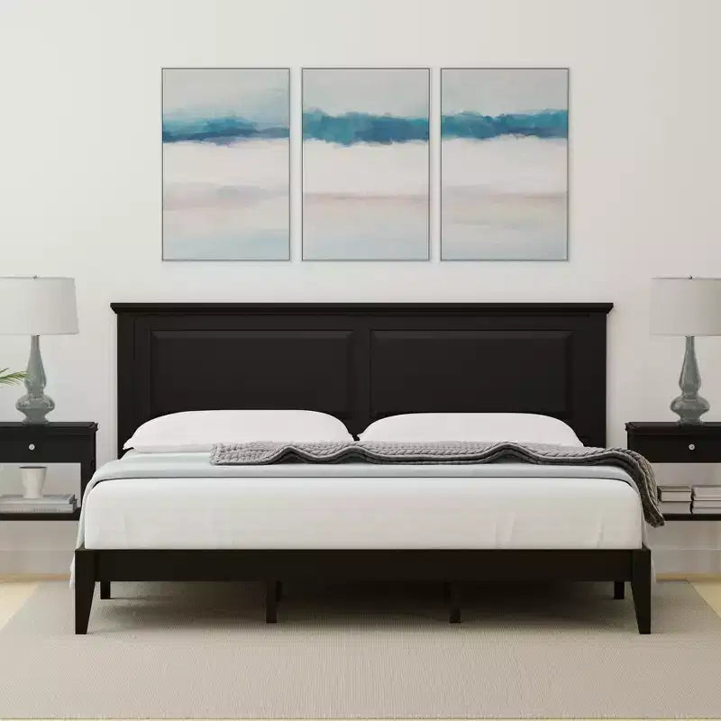 Letto a piattaforma in legno massello stile cottage – Singolo, Matrimoniale, Queen, King
