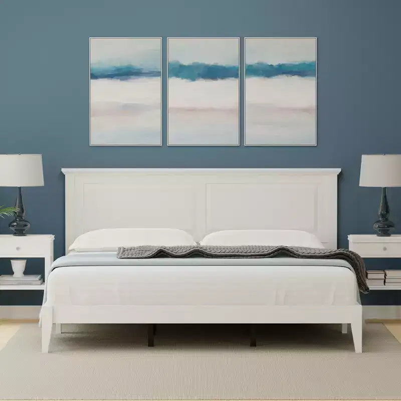 Letto a piattaforma in legno massello stile cottage – Singolo, Matrimoniale, Queen, King