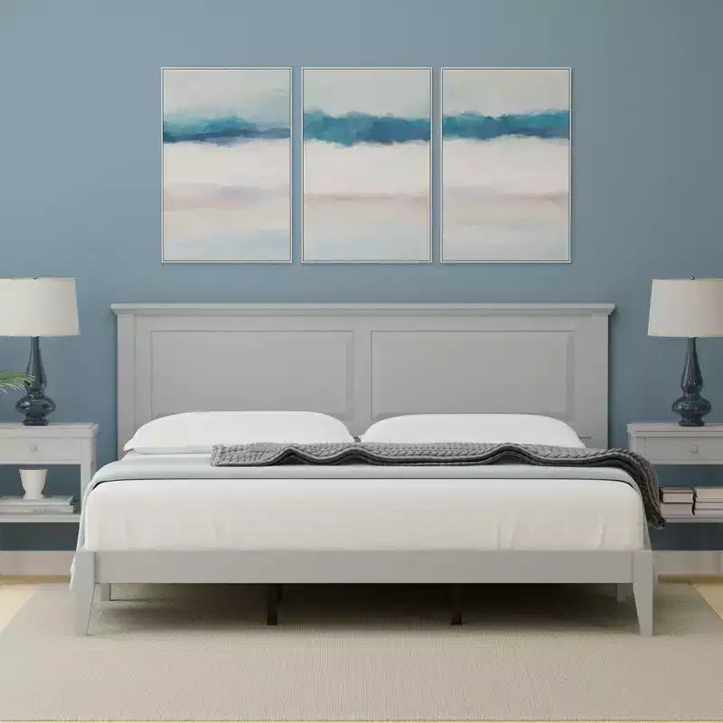 Letto a piattaforma in legno massello stile cottage – Singolo, Matrimoniale, Queen, King