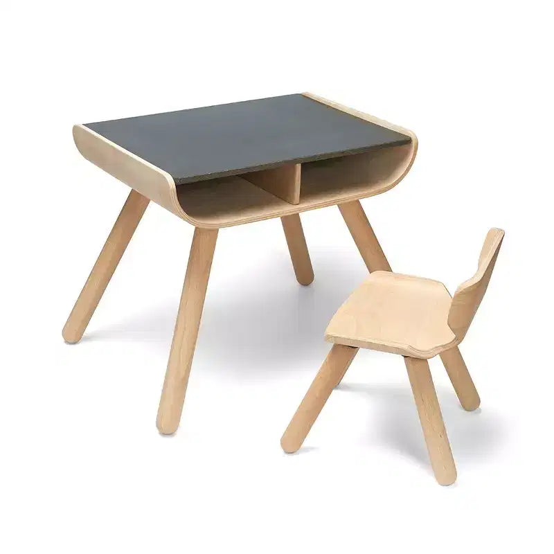 Set Tavolo e Sedie per Bambini – Tavolino attività in Legno Nero con Sedie