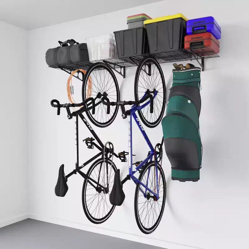 Portabici per carichi pesanti con 6 ganci – Stoccaggio a parete per 4 biciclette